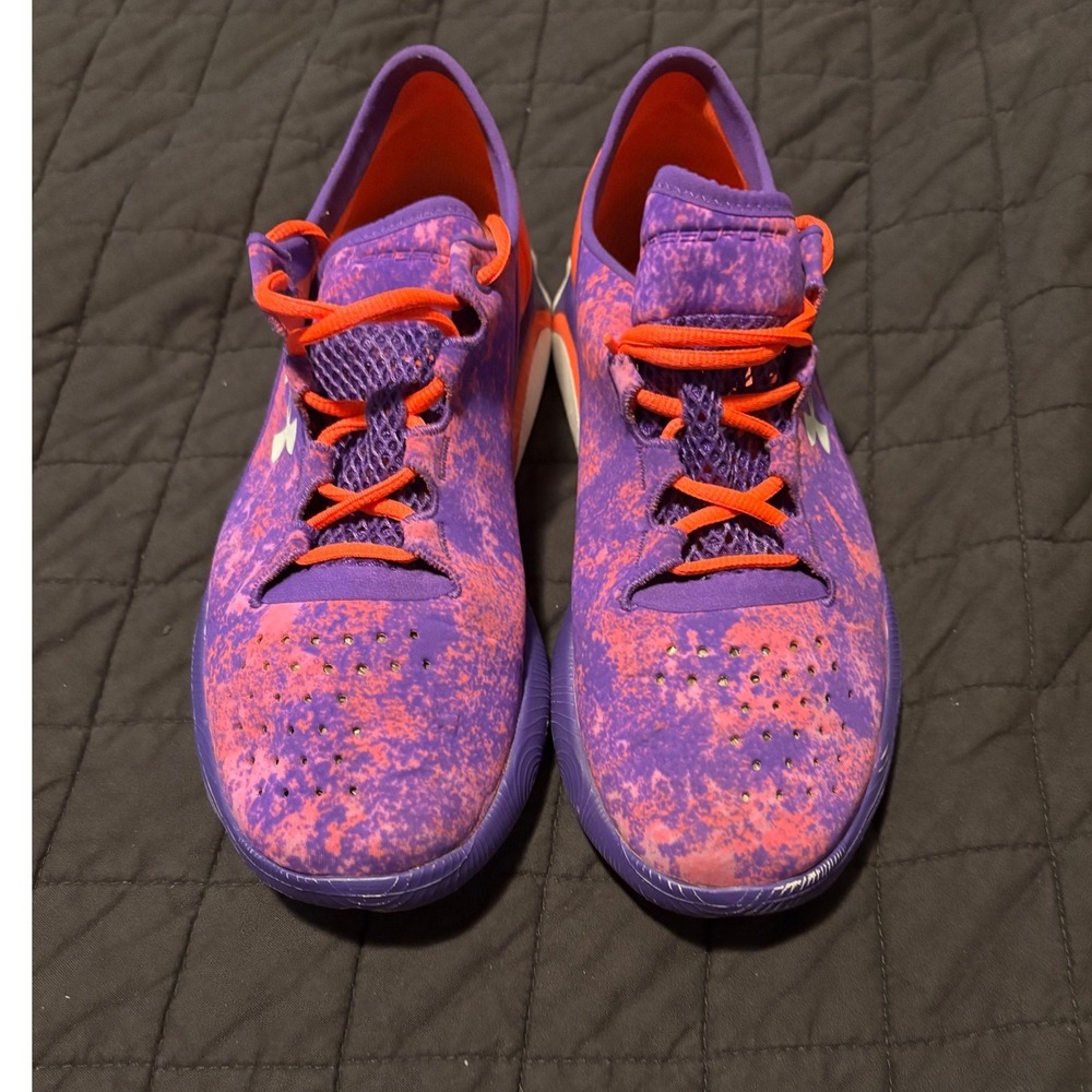 Under Armour Kids Speedform‎ Apollo Shoes Purple Orange Marbled Sneakers 6Y